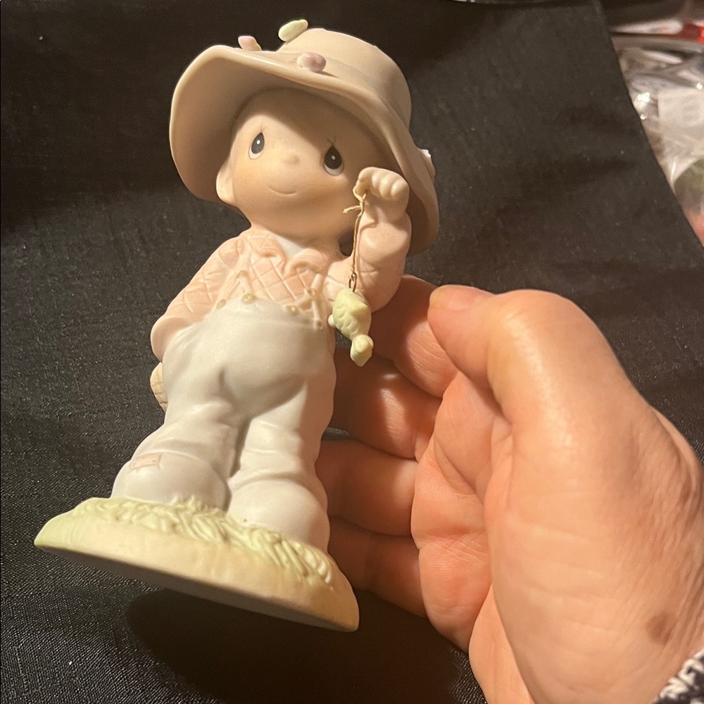 Precious Moments Cream and Pink Figurine with Hat
